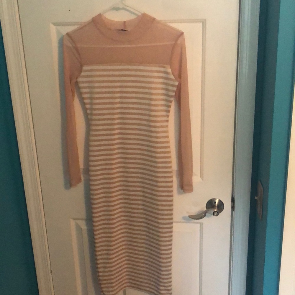 Pink and White MissGuided Dress
